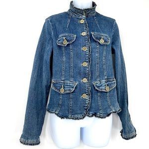 80’s Vintage cowgirl western Military denim jean jacket size small